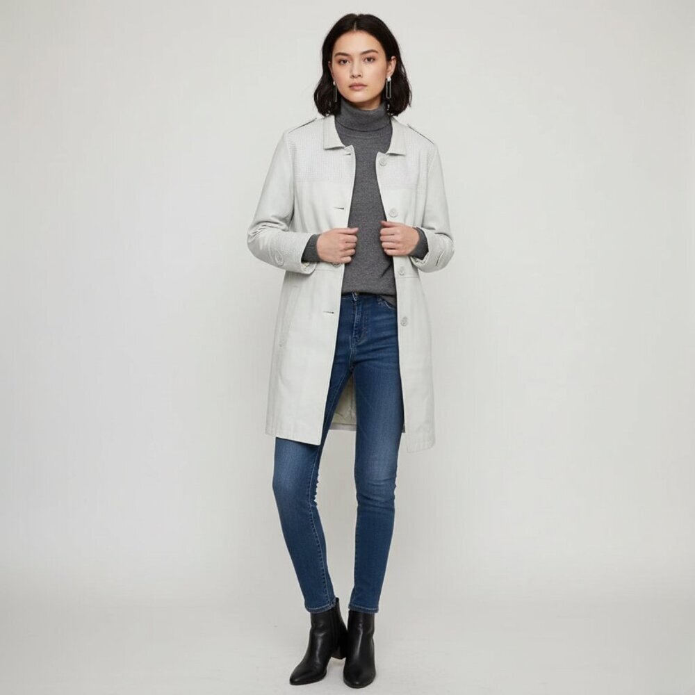 Danier Xlarge Womens Perforated Leather Long Jacket CN